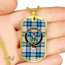 ScottishPlaid Ferguson Dress Clan Tartan Dog Tag Necklace - Crest Classic Scottish Plaid Tartan Plaid