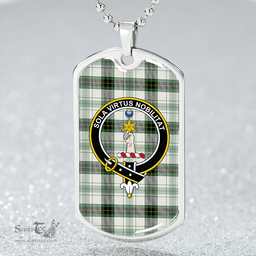 ScottishPlaid Henderson Dress #2 Ancient Clan Tartan Dog Tag Necklace - Crest Classic Scottish Plaid Tartan Plaid