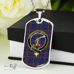 ScottishPlaid Elliot (Ellot) (Clans Originaux) Modern Clan Tartan Dog Tag Necklace - Crest Classic Scottish Plaid Tartan Plaid