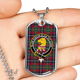 ScottishPlaid Forrester Modern Clan Tartan Dog Tag Necklace - Crest Classic Scottish Plaid Tartan Plaid