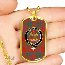 ScottishPlaid Drummond Grant Ancient Clan Tartan Dog Tag Necklace - Crest Classic Scottish Plaid Tartan Plaid