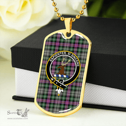ScottishPlaid Davidson of Tulloch Dress Ancient Clan Tartan Dog Tag Necklace - Crest Classic Scottish Plaid Tartan Plaid