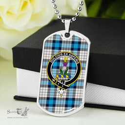 ScottishPlaid Ferguson Dress Clan Tartan Dog Tag Necklace - Crest Classic Scottish Plaid Tartan Plaid