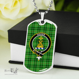 ScottishPlaid Galloway District Clan Tartan Dog Tag Necklace - Crest Classic Scottish Plaid Tartan Plaid