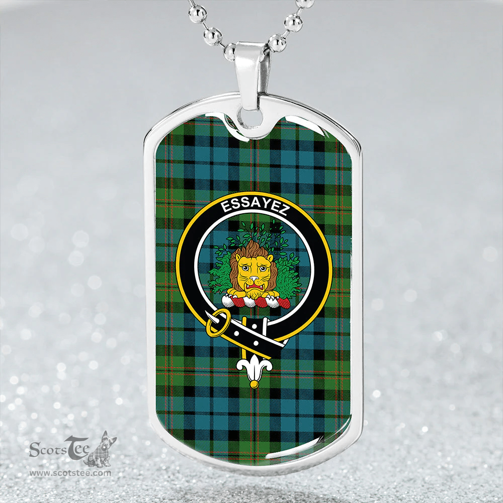 ScottishPlaid Dundas Ancient Clan Tartan Dog Tag Necklace - Crest Classic Scottish Plaid Tartan Plaid