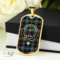 ScottishPlaid Davidson Double Modern Clan Tartan Dog Tag Necklace - Crest Classic Scottish Plaid Tartan Plaid