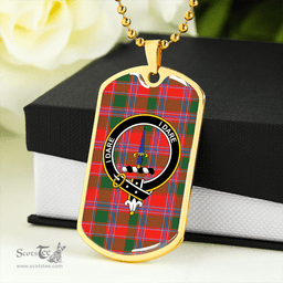 ScottishPlaid Dalzell Clan Tartan Dog Tag Necklace - Crest Classic Scottish Plaid Tartan Plaid