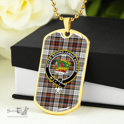ScottishPlaid Douglas Dress Ancient Clan Tartan Dog Tag Necklace - Crest Classic Scottish Plaid Tartan Plaid