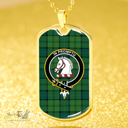 ScottishPlaid Dunbar Hunting Modern Clan Tartan Dog Tag Necklace - Crest Classic Scottish Plaid Tartan Plaid
