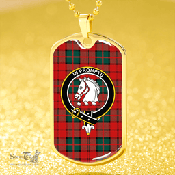 ScottishPlaid Dunbar Modern Clan Tartan Dog Tag Necklace - Crest Classic Scottish Plaid Tartan Plaid