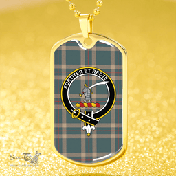 ScottishPlaid Elliot (Ellot) (Clans Originaux) Weathered Clan Tartan Dog Tag Necklace - Crest Classic Scottish Plaid Tartan Plaid