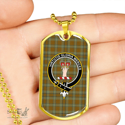 ScottishPlaid Donachie of Brockloch Hunting Ancient Clan Tartan Dog Tag Necklace - Crest Classic Scottish Plaid Tartan Plaid