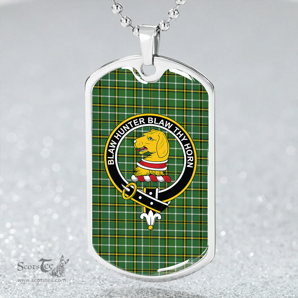 ScottishPlaid Forrester Hunting Ancient Clan Tartan Dog Tag Necklace - Crest Classic Scottish Plaid Tartan Plaid
