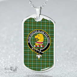ScottishPlaid Forrester Hunting Ancient Clan Tartan Dog Tag Necklace - Crest Classic Scottish Plaid Tartan Plaid