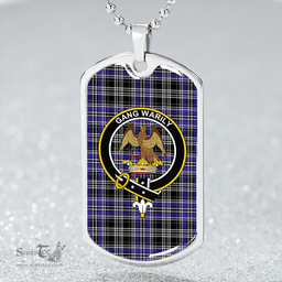 ScottishPlaid Drummond Clans Originaux Purple Modern Clan Tartan Dog Tag Necklace - Crest Classic Scottish Plaid Tartan Plaid