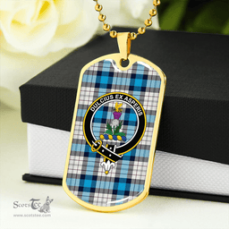 ScottishPlaid Ferguson Dress Clan Tartan Dog Tag Necklace - Crest Classic Scottish Plaid Tartan Plaid