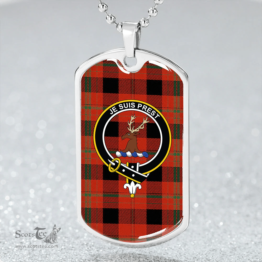 ScottishPlaid Fraser Isabella Ancient Clan Tartan Dog Tag Necklace - Crest Classic Scottish Plaid Tartan Plaid