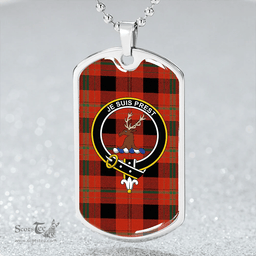 ScottishPlaid Fraser Isabella Ancient Clan Tartan Dog Tag Necklace - Crest Classic Scottish Plaid Tartan Plaid