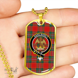 ScottishPlaid Drummond Modern Clan Tartan Dog Tag Necklace - Crest Classic Scottish Plaid Tartan Plaid