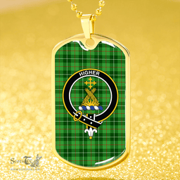 ScottishPlaid Galloway District Clan Tartan Dog Tag Necklace - Crest Classic Scottish Plaid Tartan Plaid