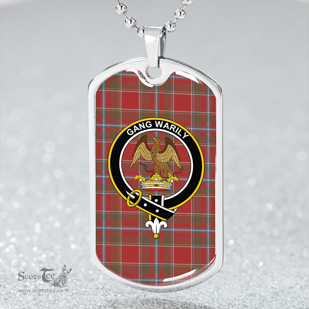 ScottishPlaid Drummond of Perth Weathered Clan Tartan Dog Tag Necklace - Crest Classic Scottish Plaid Tartan Plaid