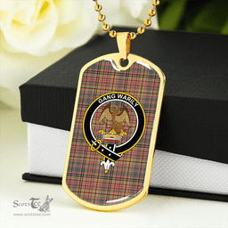 ScottishPlaid Drummond of Strathallan Clan Tartan Dog Tag Necklace - Crest Classic Scottish Plaid Tartan Plaid