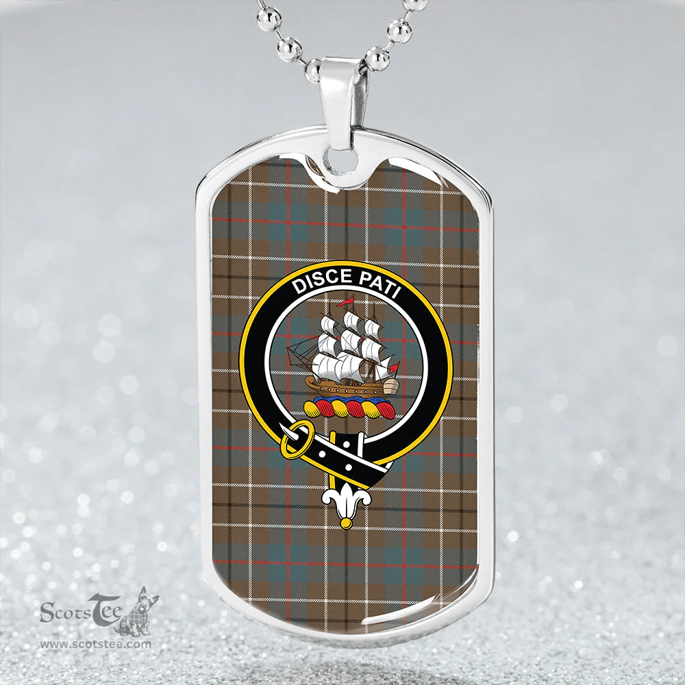 ScottishPlaid Duncan Weathered Clan Tartan Dog Tag Necklace - Crest Classic Scottish Plaid Tartan Plaid