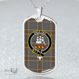 ScottishPlaid Duncan Weathered Clan Tartan Dog Tag Necklace - Crest Classic Scottish Plaid Tartan Plaid