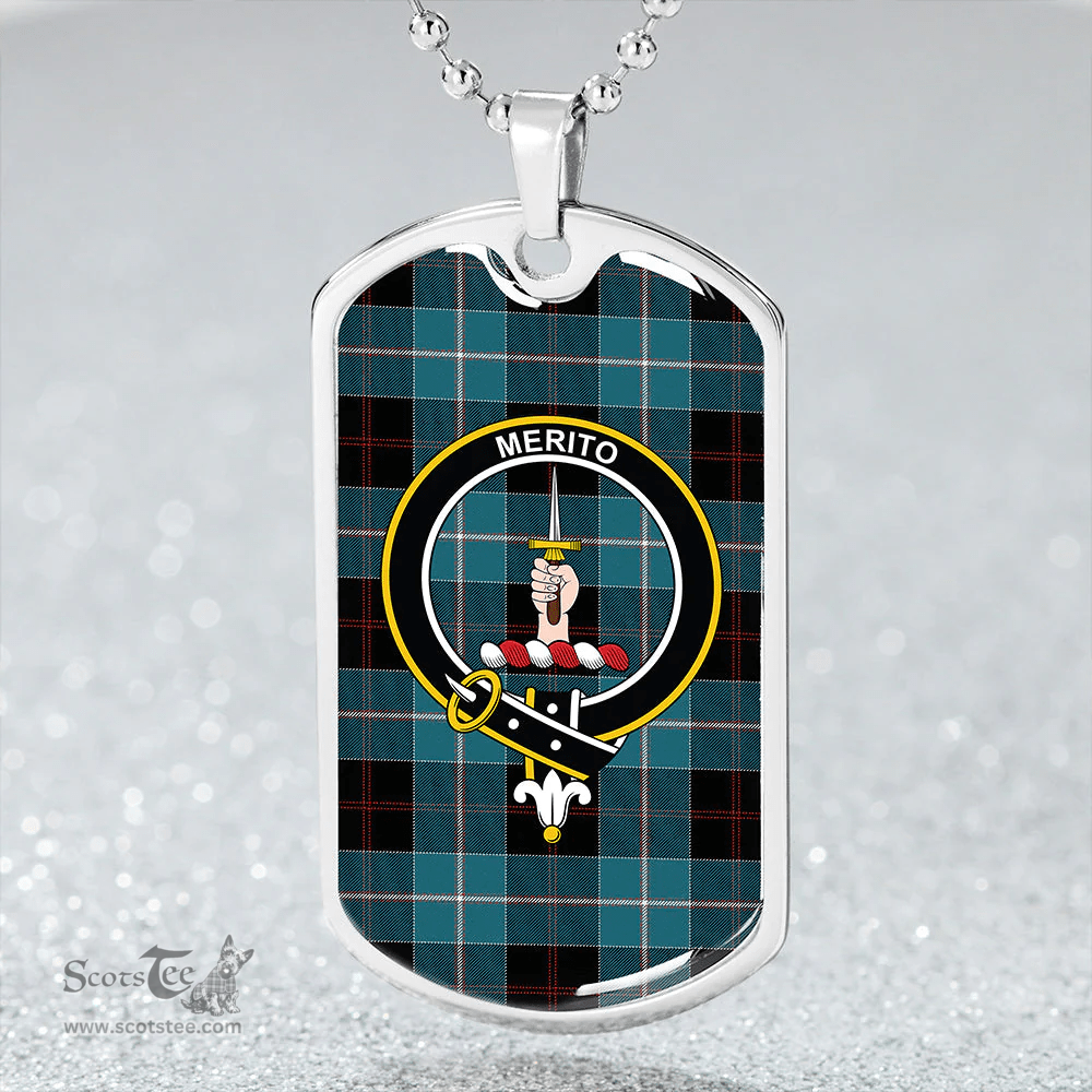 ScottishPlaid Dunlop Ancient Clan Tartan Dog Tag Necklace - Crest Classic Scottish Plaid Tartan Plaid