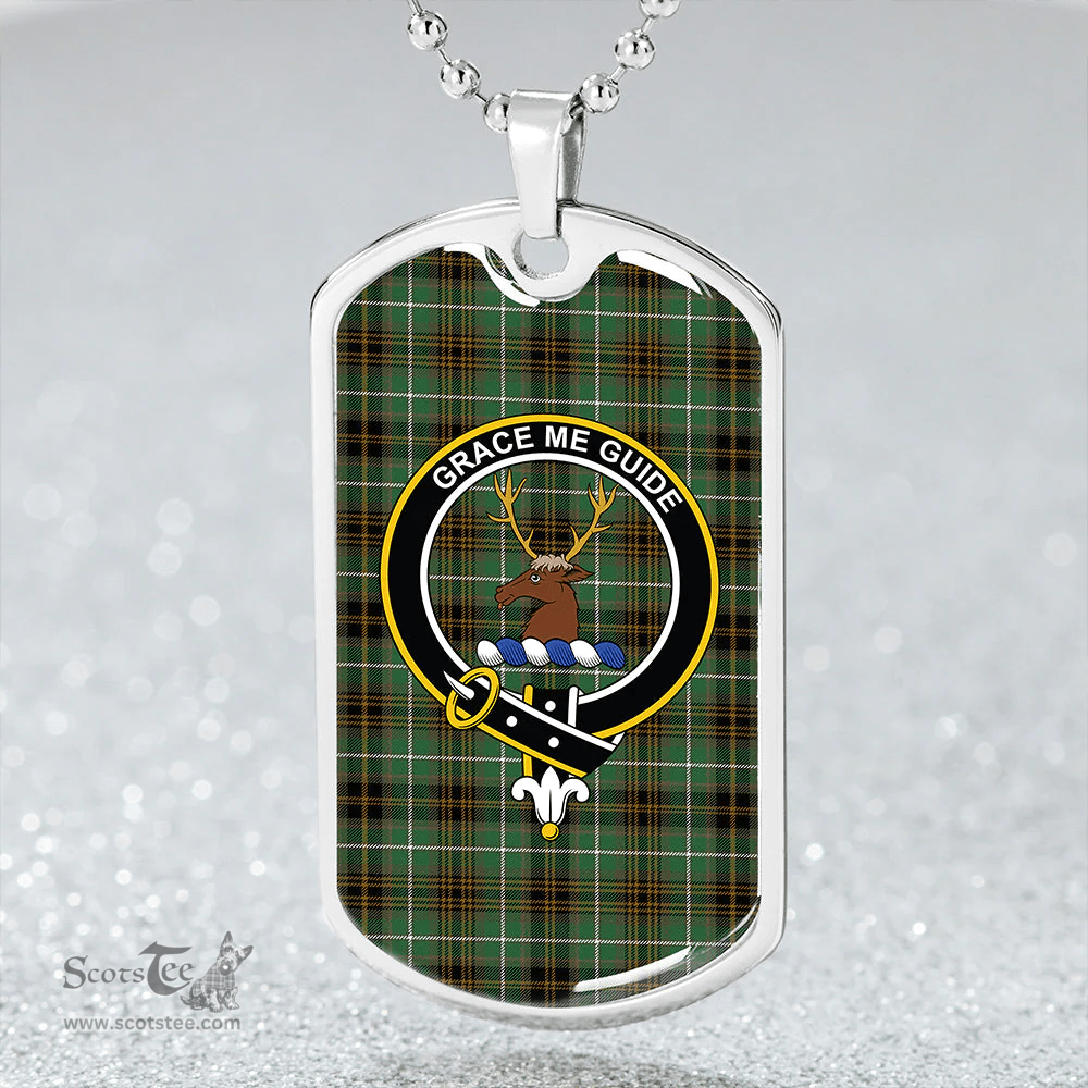 ScottishPlaid Forbes of Druinnor Ancient Clan Tartan Dog Tag Necklace - Crest Classic Scottish Plaid Tartan Plaid