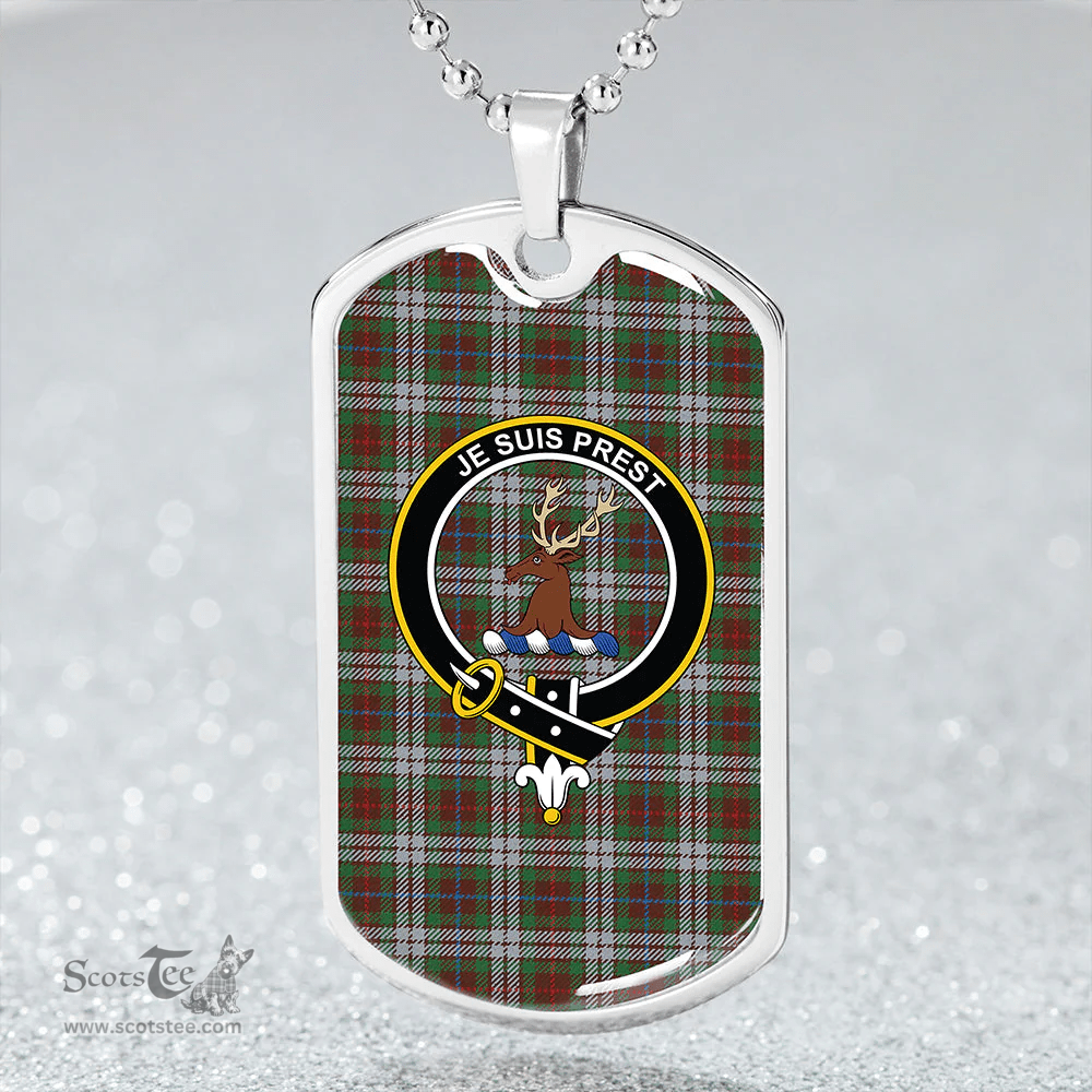 ScottishPlaid Fraser Hunting Dress Modern Clan Tartan Dog Tag Necklace - Crest Classic Scottish Plaid Tartan Plaid
