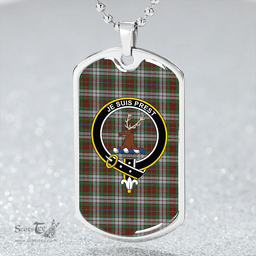 ScottishPlaid Fraser Hunting Dress Modern Clan Tartan Dog Tag Necklace - Crest Classic Scottish Plaid Tartan Plaid
