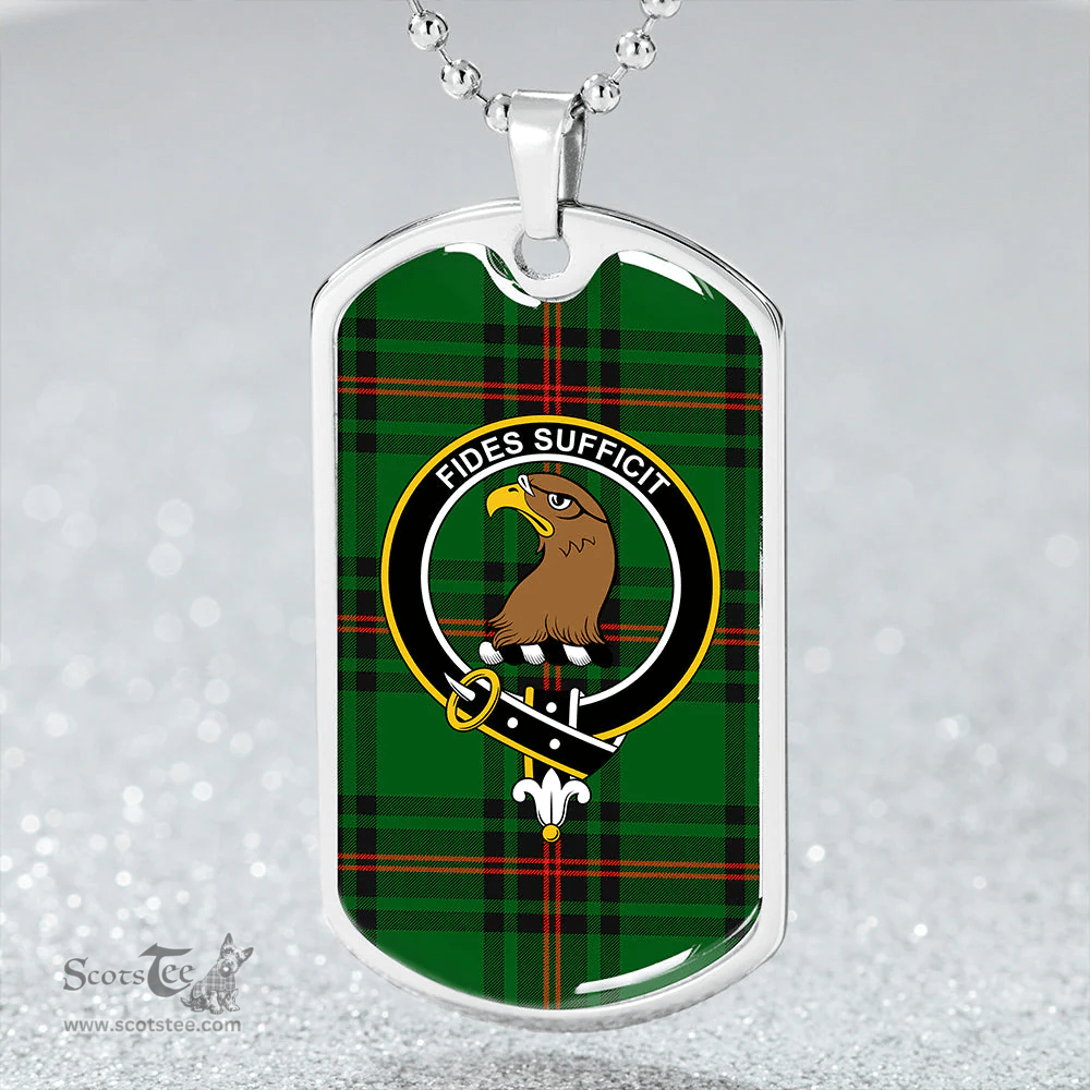 ScottishPlaid Halkett Clan Tartan Dog Tag Necklace - Crest Classic Scottish Plaid Tartan Plaid