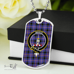ScottishPlaid Dunlop #2 Modern Clan Tartan Dog Tag Necklace - Crest Classic Scottish Plaid Tartan Plaid
