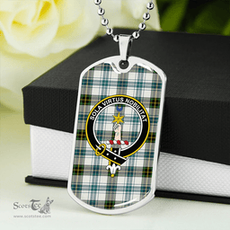 ScottishPlaid Henderson Dress #3 Ancient Clan Tartan Dog Tag Necklace - Crest Classic Scottish Plaid Tartan Plaid