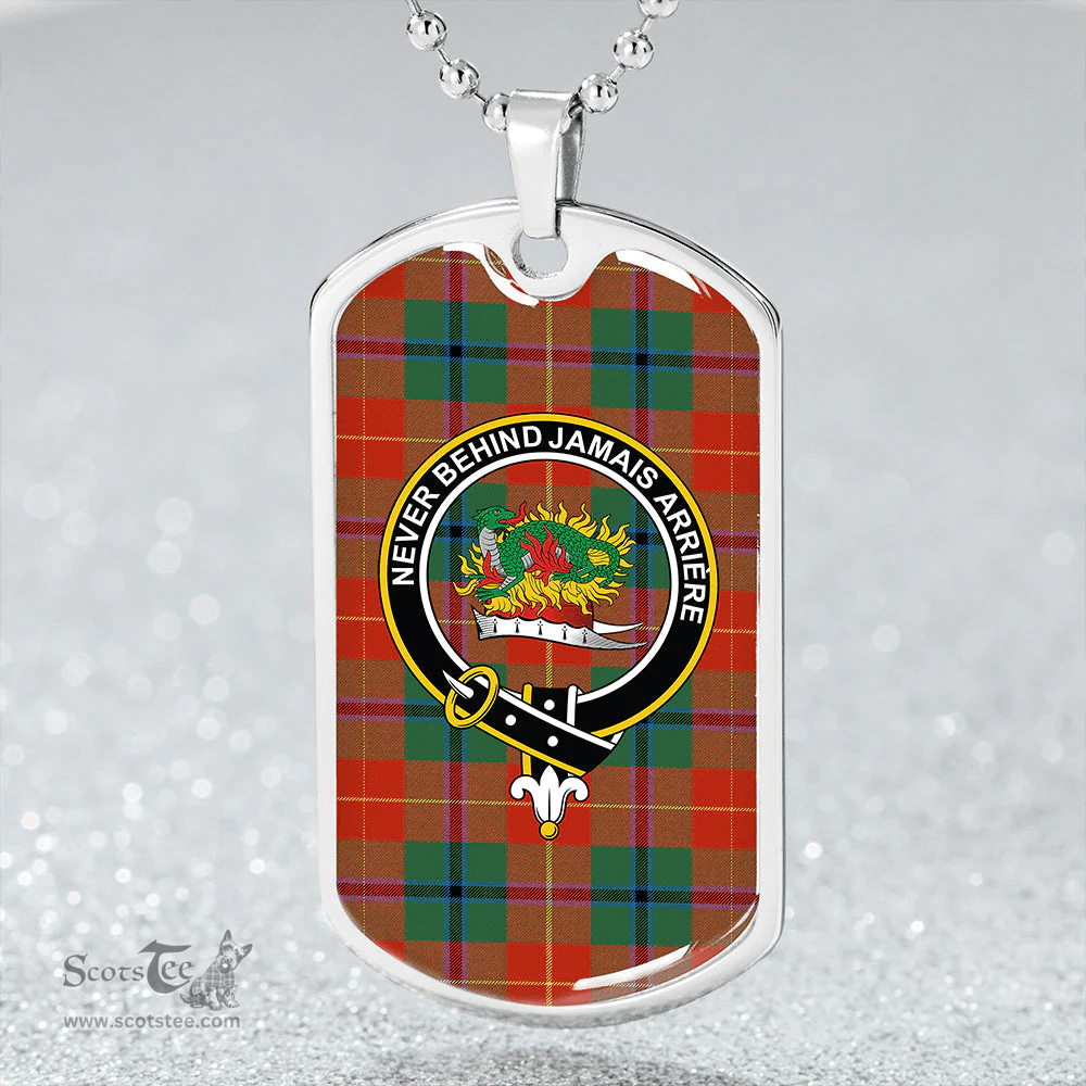 ScottishPlaid Douglas of Roxburgh Ancient Clan Tartan Dog Tag Necklace - Crest Classic Scottish Plaid Tartan Plaid