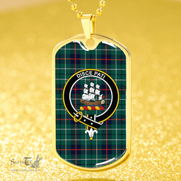 ScottishPlaid Duncan Modern Clan Tartan Dog Tag Necklace - Crest Classic Scottish Plaid Tartan Plaid