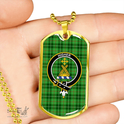 ScottishPlaid Galloway District Clan Tartan Dog Tag Necklace - Crest Classic Scottish Plaid Tartan Plaid