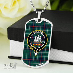 ScottishPlaid Duncan Modern Clan Tartan Dog Tag Necklace - Crest Classic Scottish Plaid Tartan Plaid