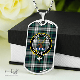 ScottishPlaid Forbes Dress Modern Clan Tartan Dog Tag Necklace - Crest Classic Scottish Plaid Tartan Plaid