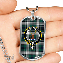 ScottishPlaid Forbes Dress Modern Clan Tartan Dog Tag Necklace - Crest Classic Scottish Plaid Tartan Plaid