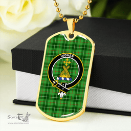 ScottishPlaid Galloway District Clan Tartan Dog Tag Necklace - Crest Classic Scottish Plaid Tartan Plaid