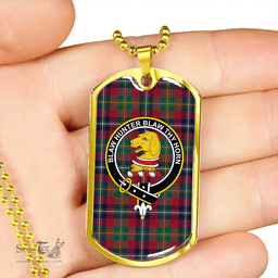ScottishPlaid Forrester Modern Clan Tartan Dog Tag Necklace - Crest Classic Scottish Plaid Tartan Plaid