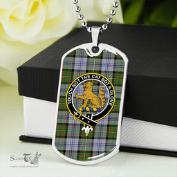 ScottishPlaid Firth of Tay (Gillies Dress) Modern Clan Tartan Dog Tag Necklace - Crest Classic Scottish Plaid Tartan Plaid