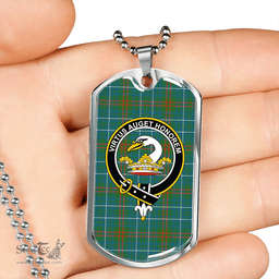 ScottishPlaid Edmonstone Modern Clan Tartan Dog Tag Necklace - Crest Classic Scottish Plaid Tartan Plaid