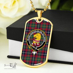 ScottishPlaid Forrester Modern Clan Tartan Dog Tag Necklace - Crest Classic Scottish Plaid Tartan Plaid