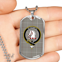 ScottishPlaid Dunbar of Pitgaveny Clan Tartan Dog Tag Necklace - Crest Classic Scottish Plaid Tartan Plaid
