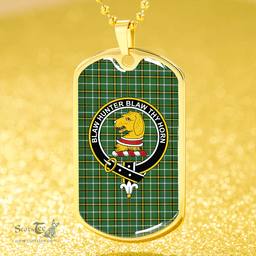 ScottishPlaid Forrester Hunting Ancient Clan Tartan Dog Tag Necklace - Crest Classic Scottish Plaid Tartan Plaid
