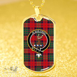ScottishPlaid Fraser of Altyre Reconst Modern Clan Tartan Dog Tag Necklace - Crest Classic Scottish Plaid Tartan Plaid