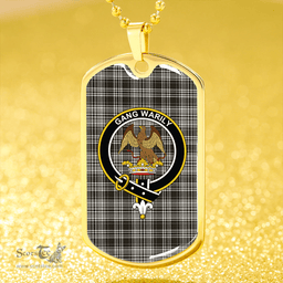 ScottishPlaid Drummond (Clans Originaux) Grey Weathered Clan Tartan Dog Tag Necklace - Crest Classic Scottish Plaid Tartan Plaid